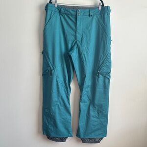 Burton Dryride Mens Snowboard Ski Pants Teal Blue Insulated Waterproof Large